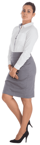 Confident Businesswoman Poised in Formal Attire with Transparent Background