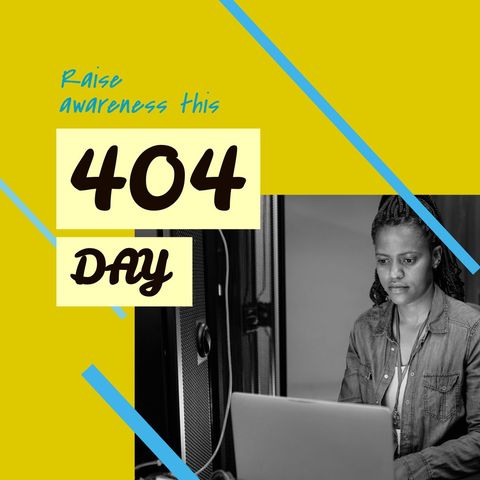 raising awareness on 404 day with focused woman using laptop - Download Free Stock Templates Pikwizard.com