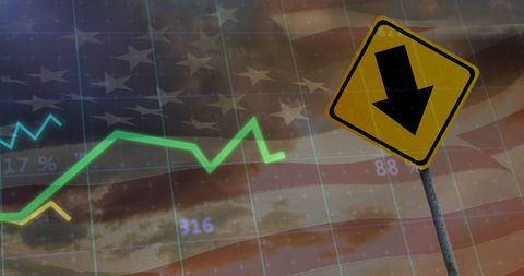 Economic Decline with Graphs and American Theme - Download Free Stock Images Pikwizard.com