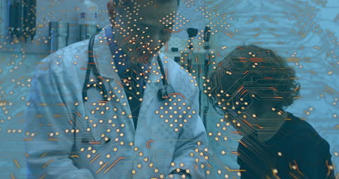 Integrating Technology with Healthcare: Asian Doctor with Patient