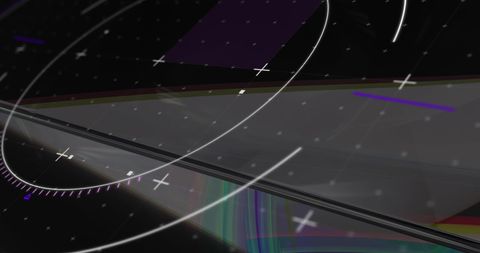 Futuristic digital cube with scanning scope elements