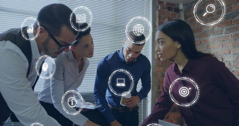 Diverse Business Team Analyzing Digital Data Concepts