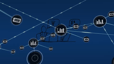 Global Digital Networking with Business Icons