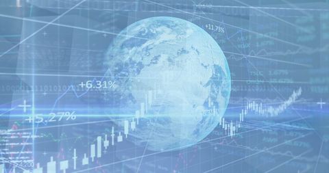 Global Financial Data Overlay with Stock Market Charts - Download Free Stock Images Pikwizard.com