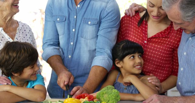 Family Enjoying Quality Time Preparing Healthy Meal Together in Kitchen - Download Free Stock Images Pikwizard.com