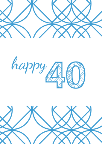 Elegant Blue 40th Birthday Transparent Card Design - Download Free Stock Videos Pikwizard.com