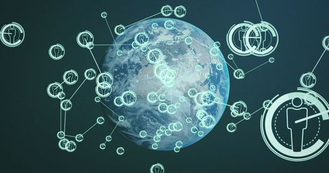 Global Network of Digital Connections Surrounding Earth - Download Free Stock Images Pikwizard.com
