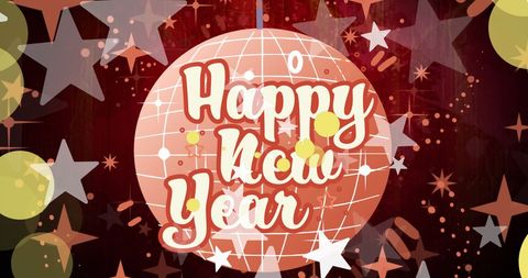 Festive Happy New Year Celebration Design with Starry Background