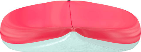 Sleek red virtual reality headset shown from a front view. Ideal for showcasing immersive technology advancements, gaming equipment promotions, or modern design concepts emphasizing sleek VR devices.