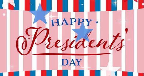 Happy Presidents' Day Celebration Graphic with Stars