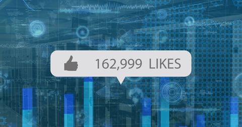 digital data interface with social media engagement indicator - Download Free Stock Images Pikwizard.com