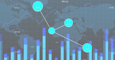 Global Network with Data Visualization and Profile Icons - Download Free Stock Images Pikwizard.com