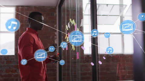 Businessman Interacting with Global Connection Interface