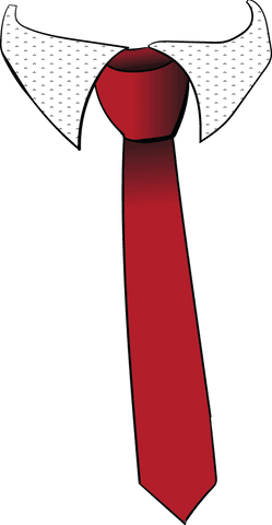 Transparent red tie illustration on isolated background