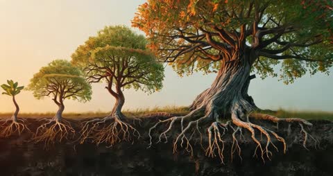 Time-lapse of Tree Growth Depicting Emergence to Maturity