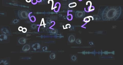 Futuristic Data Interface with Dynamic Numbers and Charts - Download Free Stock Images Pikwizard.com
