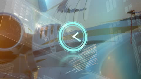 Futuristic Digital Data Overlay on Private Jet