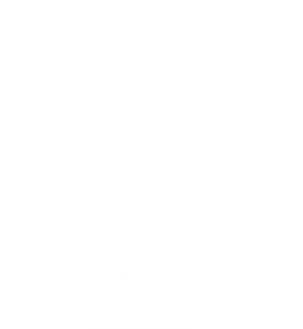 Transparent Coffee Cup with Stars Illustration on PNG
