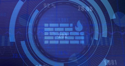 Digital Firewall Security Interface in Virtual Hologram - Download Free Stock Images Pikwizard.com