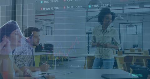 Businesswoman Presents Data Trends Amid Stock Market Analysis - Download Free Stock Images Pikwizard.com