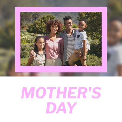 Happy Family Celebrating Mother's Day in Outdoor Park Setting