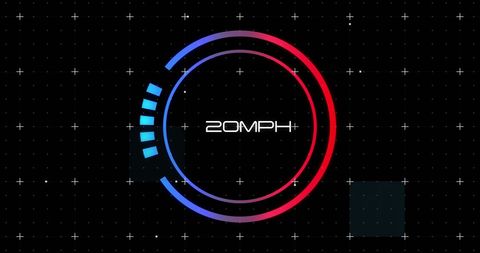 Futuristic Digital Interface with Speed Gauge in Blue and Red - Download Free Stock Images Pikwizard.com