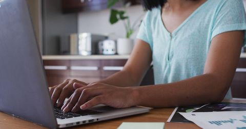 Person Working from Home on Laptop in Bright Home Office - Download Free Stock Images Pikwizard.com