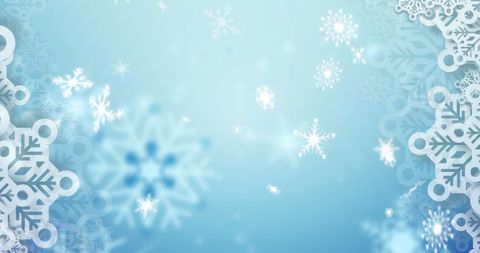 Falling Snowflakes on Blue Background with Ethereal Glow - Download Free Stock Images Pikwizard.com
