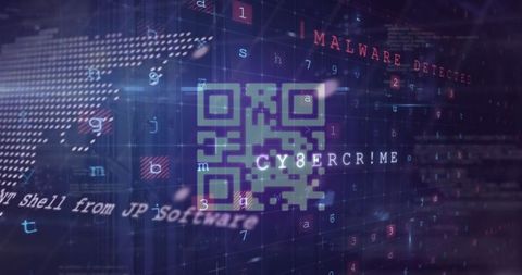 Glitching qr code over world map in cybersecurity context