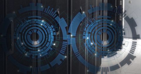Advanced Digital Interface in Server Room for Data Management - Download Free Stock Images Pikwizard.com