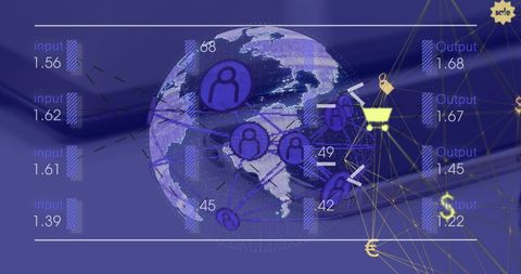 Global Networking Technology and Data Processing Interface - Download Free Stock Images Pikwizard.com
