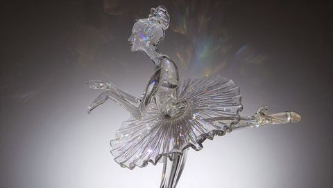 Elegant crystal ballerina sculpture in graceful pose