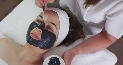 Woman Receiving Energizing Face Mask Treatment at Spa - Download Free Stock Images Pikwizard.com