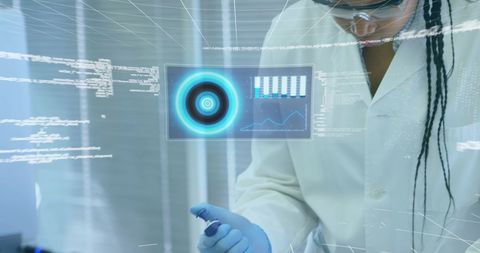 Scientist Using Futuristic Holographic Interface in Laboratory - Download Free Stock Images Pikwizard.com