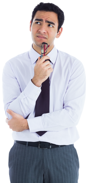 Confused Businessman with Glasses on Transparent Background - Download Free Stock Videos Pikwizard.com