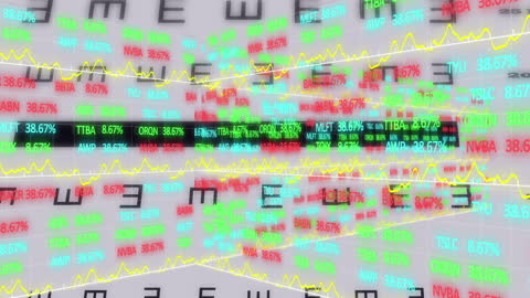 Fluctuating Digital Stock Market Ticker Interface Graphics