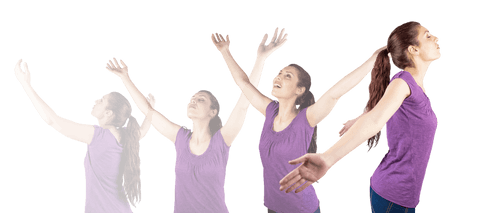 Caucasian Woman Doing Yoga Stretches on Transparent Background