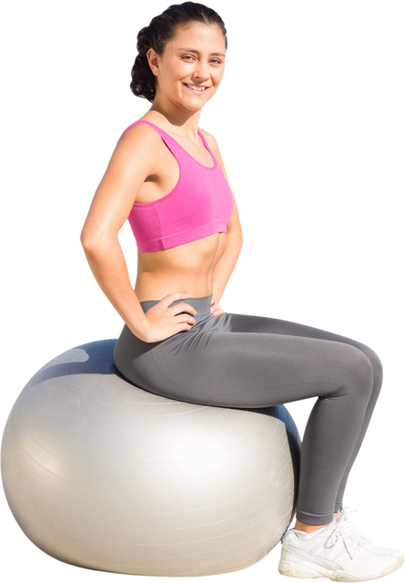 Caucasian Woman Exercising on Ball Transparent Background - Download Free Stock Videos Pikwizard.com