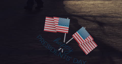 USA Flags Animation Honors Presidents' Day Celebrations