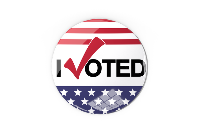 Transparent I Voted Badge with American Flag Background - Download Free Stock Videos Pikwizard.com