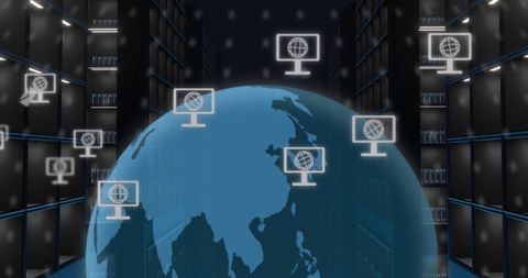 Global Cloud Computing Integration with Digital Network Servers - Download Free Stock Images Pikwizard.com