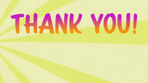 Vibrant Thank You Message with Yellow Radial Background
