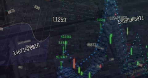 Digital Data Analysis with Financial Graphs Interface - Download Free Stock Images Pikwizard.com