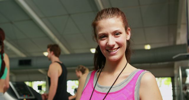 Smiling Fitness Trainer in Gym - Download Free Stock Images Pikwizard.com