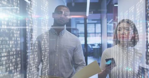 Diverse Business Professionals Navigating Digital Innovation