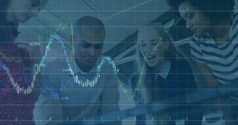 Dynamic Financial Data Analysis with Diverse Team Collaborating - Download Free Stock Images Pikwizard.com