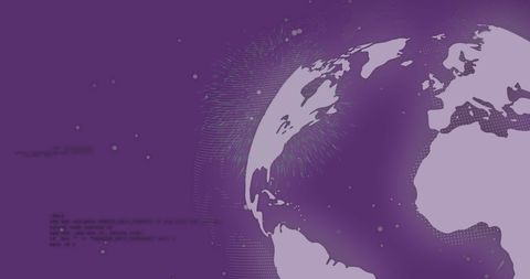 Digital Globe and Data Processing in Purple Theme - Download Free Stock Images Pikwizard.com