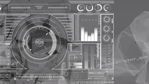 Digital Interface with Data Analytics and Futuristic HUD