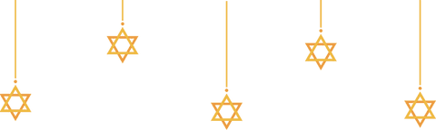 Transparent hanging golden star of david christmas ornaments