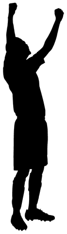 Male Footballer Silhouette Celebrating Transparent Background - Download Free Stock Videos Pikwizard.com